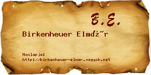 Birkenheuer Elmár névjegykártya